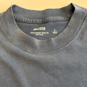 Hollister Men's Gray Heavyweight Boxy Fit Tee